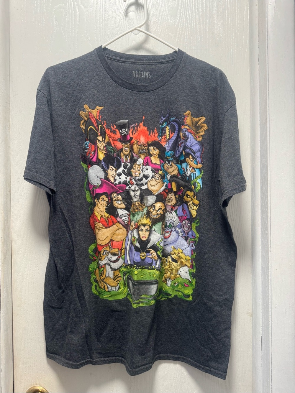Disney Multi-Color Villains Graphic Tee - Dark Gray